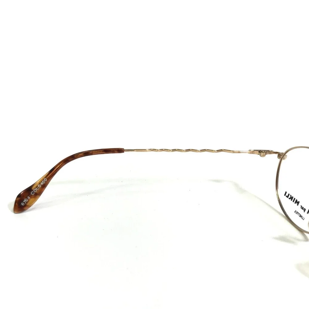 Mikli Eyeglasses Frames 6704 COL 0400 Gold Round Full Wire Rim 48-20-130